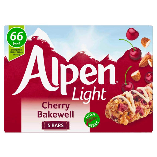 ALPEN LIGHT CHERRY BAKEWELL 5 BARS 95G