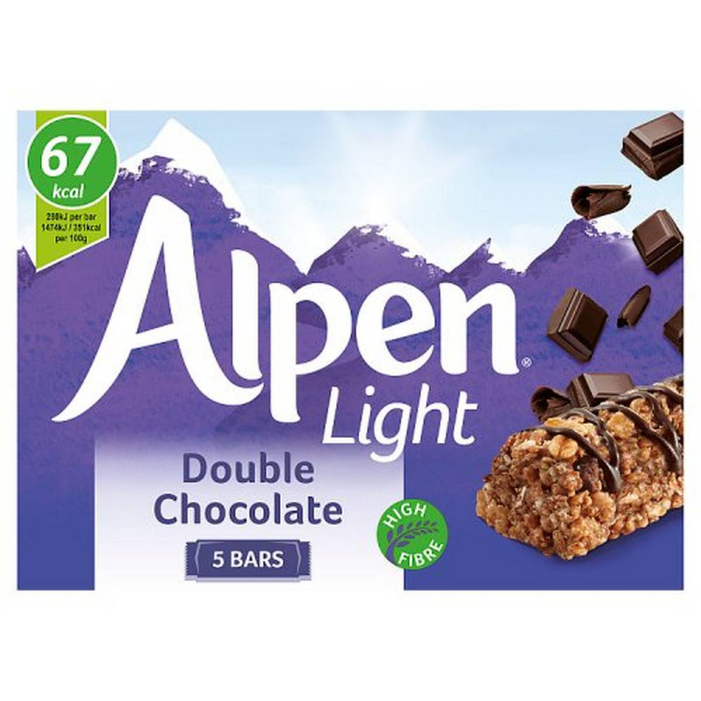 ALPEN LIGHT DOUBLE CHOCOLATE 5 BARS 95G