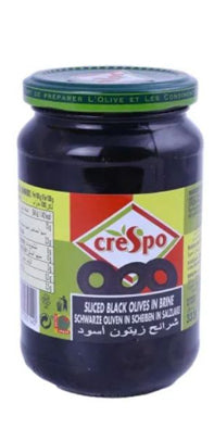 CRESPO PITTED BLACK OLIVES 333G