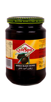 CRESPO WHOLE BLACK OLIVES 354G