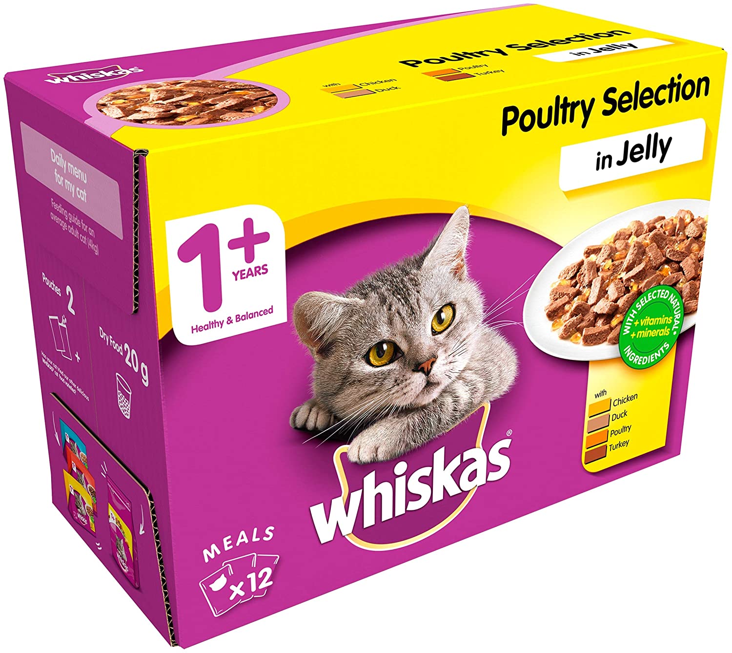 WHISKA'S 1+ POUCH POULTRY SELECTION 100G