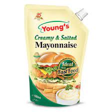 YOUNGS CREAMY & SALTED MAYONNAISE POUCH 1KG