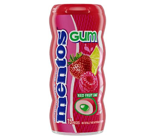 MENTOS GUM RED FRUIT LIME 15'S