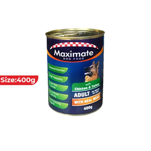 MAXIMATE CHICKEN & TURKEY DOG FOOD 400 GM