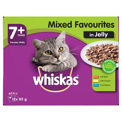 WHISKAS 7+ YEARS JELLY 85GM POUCH