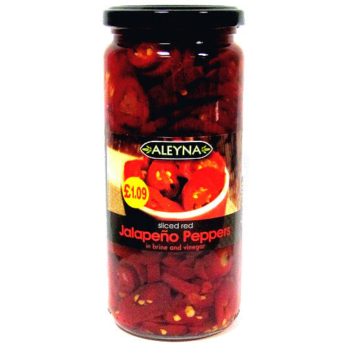 ALEYNA SLICED RED JALAPENO PEPPERS 480GM