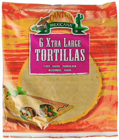 CANTINA MEXICAN FLOUR TORTILLAS LARGE 6 360G MGM