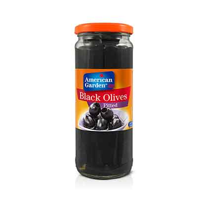 A/G BLACK PITTED OLIVES 450GM