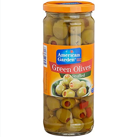 A/G GREEN STUFFED OLIVES 450GM