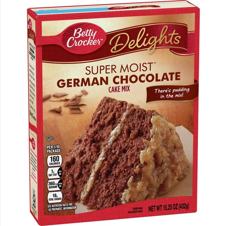 BETTY CROCKER SUPER MOIST GERMAN CHOCOLATE CAKE 432G