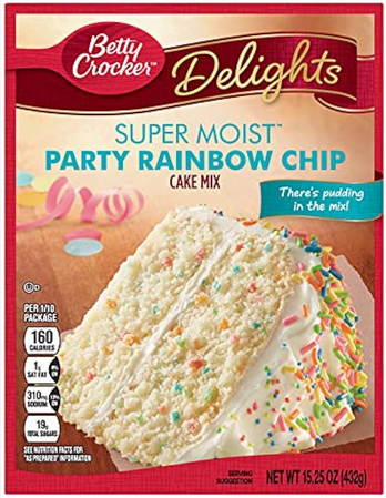 BETTY CROCKER SUPER MOIST PARTY RAINBOW CHIP CAKE 432G
