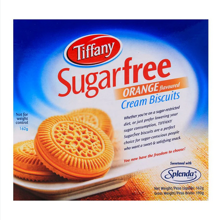 TIFFANY SUGAR FREE ORANGE CREAM BISCUITS 162G