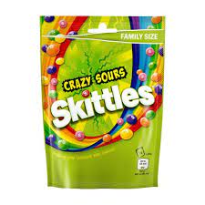 SKITTLES CRAZY SOURS CANDY POUCH 196GM