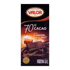 VALOR 70% DARK CHOCOLATE CARAMEL&SALT 100G
