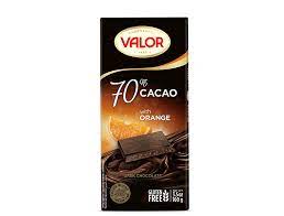 VALOR 70% DARK CHOCOLATE ORANGE 100G
