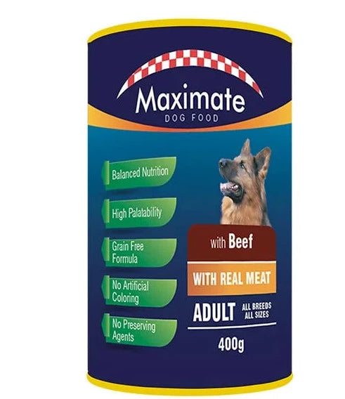 MAXIMATE BEEF DOG FOOD 400 GM