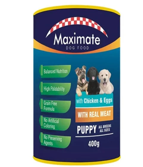MAXIMATE CHICKEN & EGG DOG FOOD 400 GM