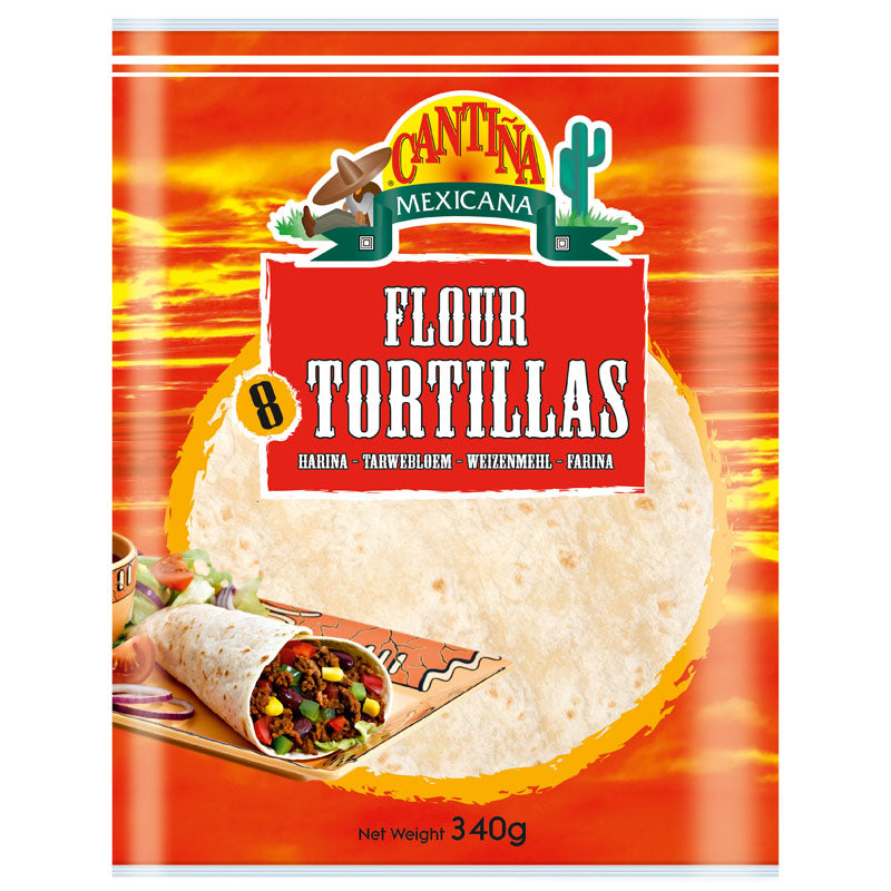 CANTINA MAXICAN FLOUR TORTILLAS 8 340GM