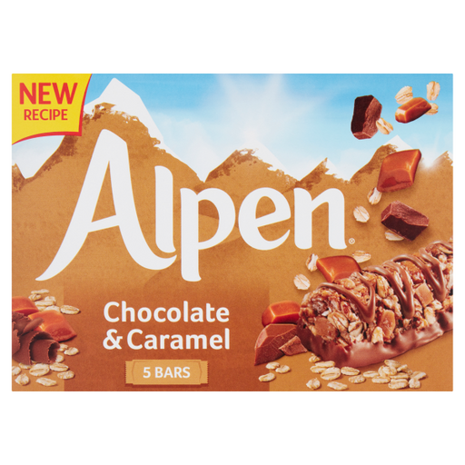 ALPEN CHOCOLATE & CARAMEL 5 BARS 145G