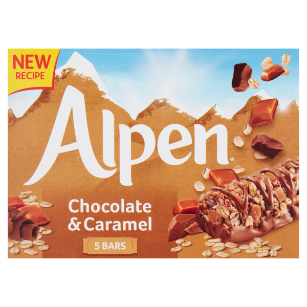 ALPEN CHOCOLATE & CARAMEL 5 BARS 145G