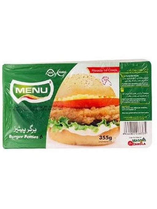 MENU CHICKEN BURGER PATTIES 355GM 06PCS