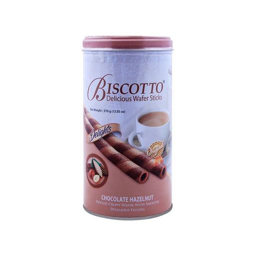 BISCOTTO WAFER STICKS CHOCOLATE HAZELNUT 370G TIN