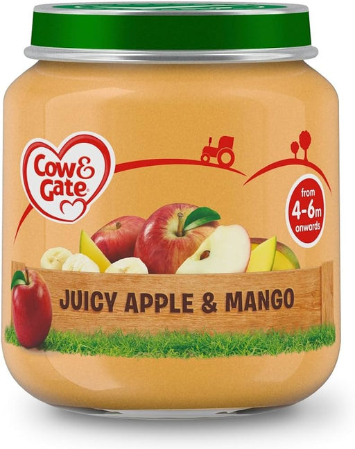 COW & GATE BABY FOOD JUICY APPLE &MANGO 125GM