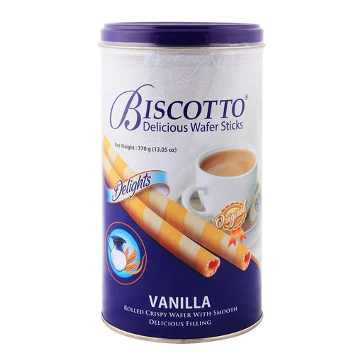 BISCOTTO WAFER STICKS VANILLA 370G TIN