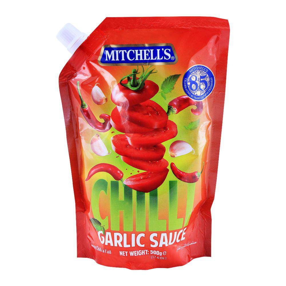MITCHELL'S CHILLI GARLIC SAUCE POUCH 500GM