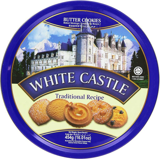 BUTTER COOKIES WHITE CASTLE BLUE TIN 454GM