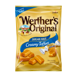 WERTHER'S ORIGINAL SUGAR FREE CREAMY TOFFEE BAG 90GM