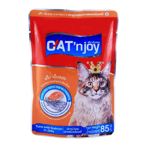 CAT NJOY TUNA WITH SALMON IN JELLY 85GM
