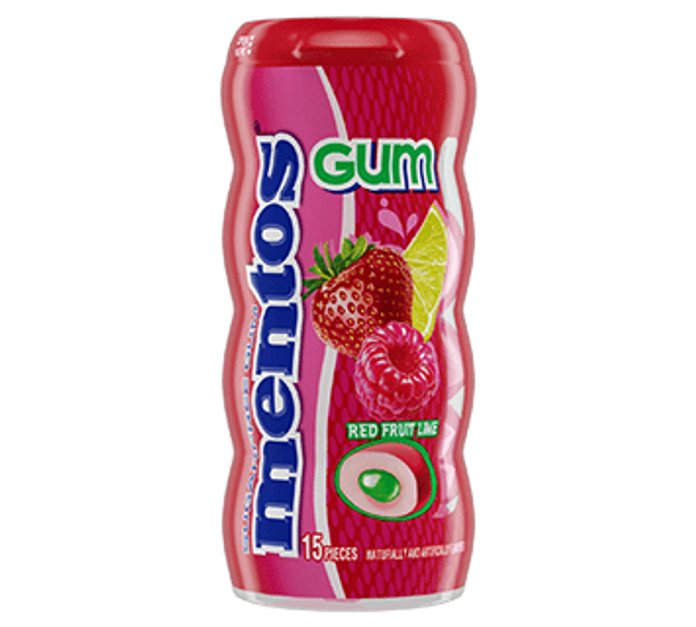 MENTOS GUM RED FRUIT LIME 15'S