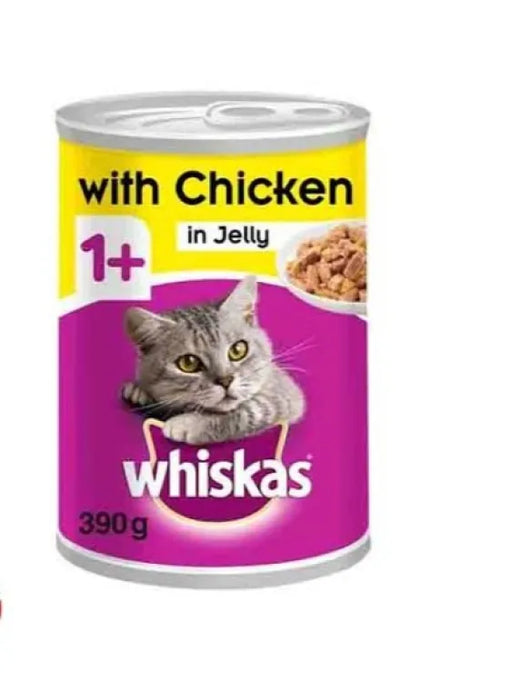WHISKA'S TIN WITH CHICKEN JELLY 390GM