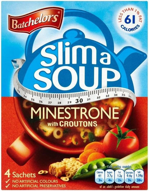 BATCHELORS SOUP A SLIM MINESTRONE WITH CROUTONS 4's 61GM