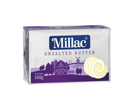 MILLAC WHITE UNSALTED BUTTER 100GM