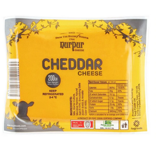 Nurpur 10 Single Cheddar Cheese 200ML