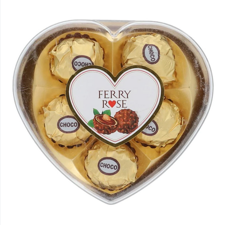 Ferry Rose Chocolate Heart Shape Box T-5 62.5 GM