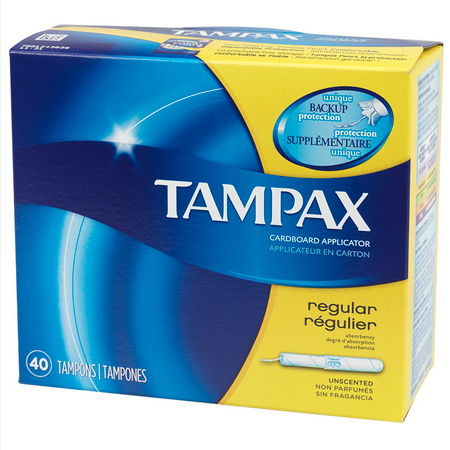 TAMPAX TAMPONS REGULAR UNSCENTED 40'S