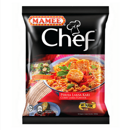 MAMEE CHEF NOODLE PERISA CURRY LAKSA FLAVOUR 89 GM