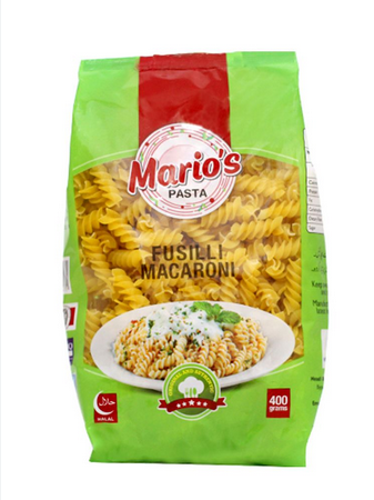 MARIO'S PASTA FUSILLI MACARONI POUCH 400 GM