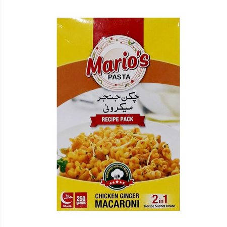 MARIO'S PASTA CHICKEN GINGER MACARONI 250GM BOX