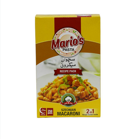 MARIO'S PASTA SZECHUAN MACARONI 250GM BOX