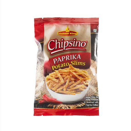 UNITED KING CHIPSINO PAPRIKA POTATO SLIMS 28GM