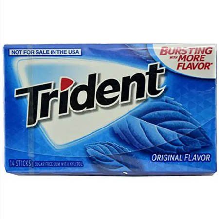 TRIDENT 14 STICKS SUGAR FREE ORIGINAL FLAVOR