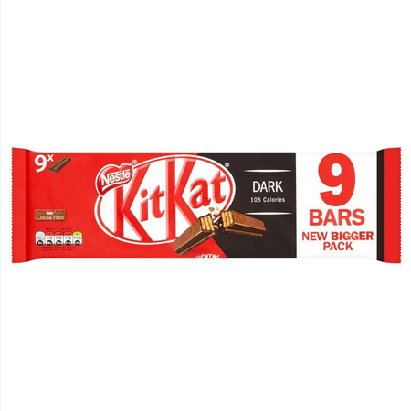 KITKAT 2 FINGER DARK 9 PACK 186.3GM