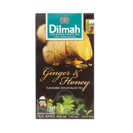 DILMAH GINGER & HONEY FLAVOURED TEA BAGS 20PCS