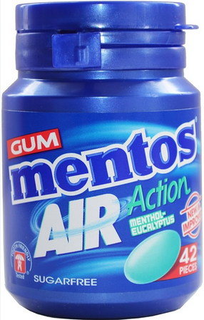 MENTOS SUGAR FREE AIR ACTION GUM 58.8G