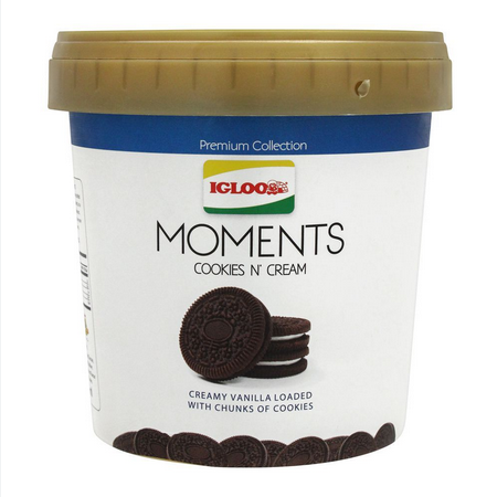 IGLOO MOMENTS COOKIES N CREAM 1000ML