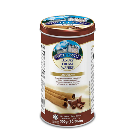 WHITE CASTLE CHOCOLATE HAZELNUT WAFERS 300G TIN